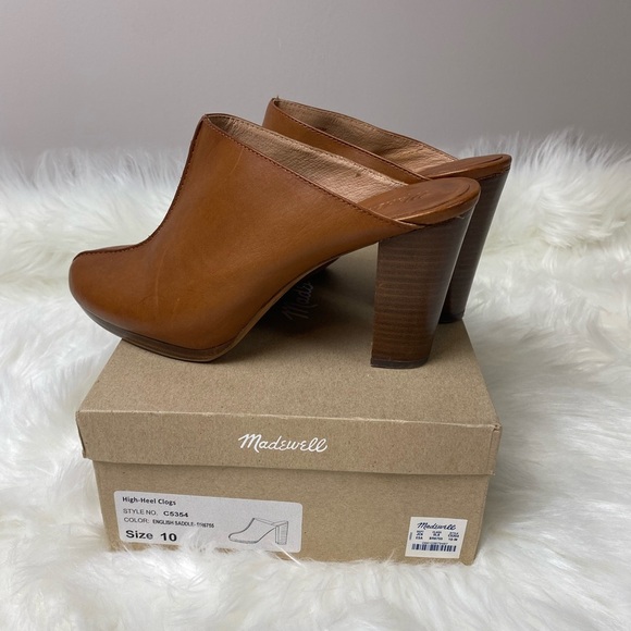EUC Madewell Leather High-Heel Clogs - Picture 4 of 11